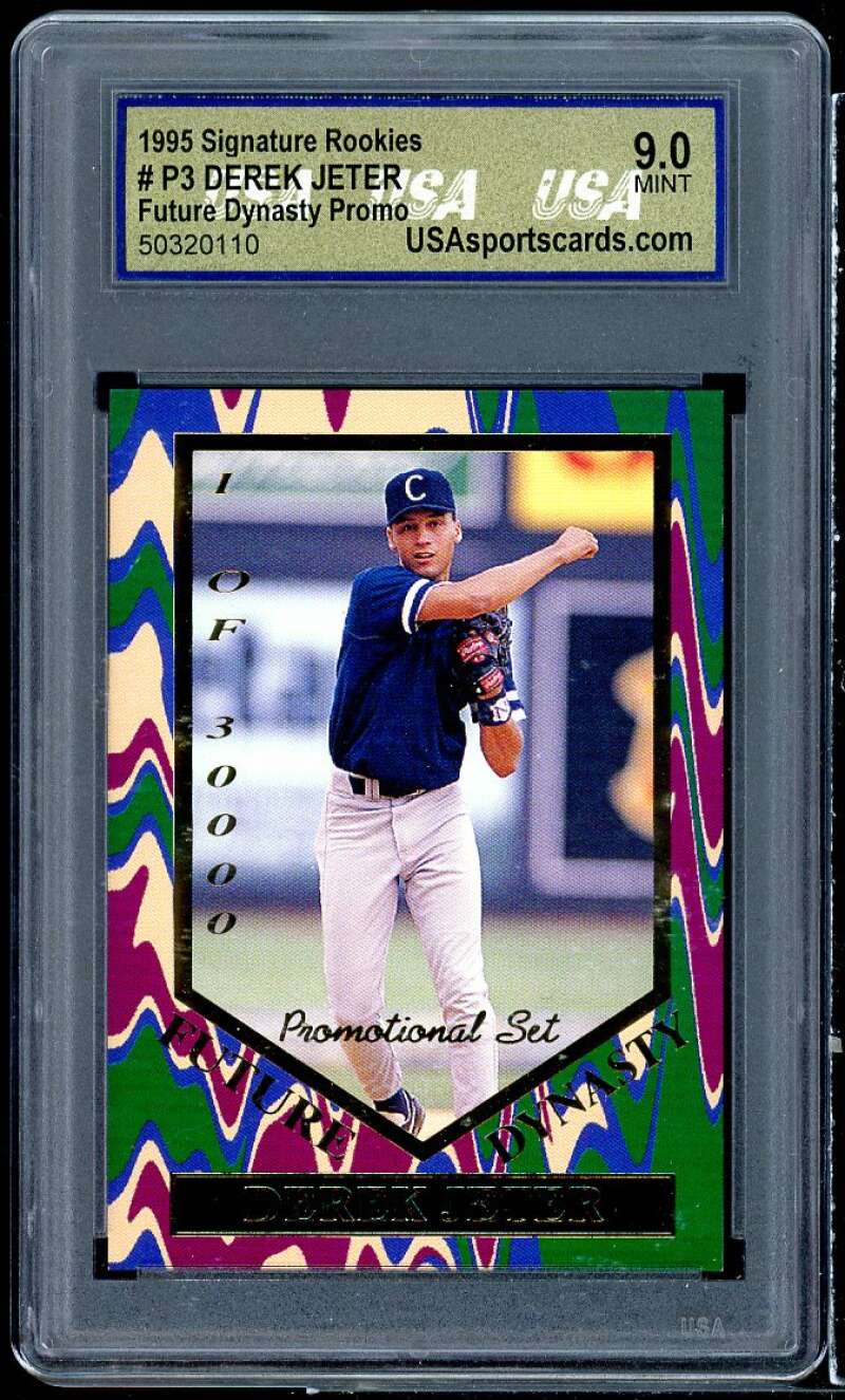 Derek Jeter Card 1995 Signature Rookies Future Dynasty Promo #p3 USA 9 MINT Image 1