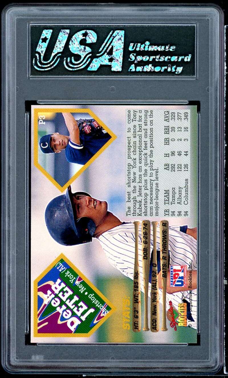 Derek Jeter Card 1995 Signature Rookies Future Dynasty Promo #p3 USA 9 MINT Image 2