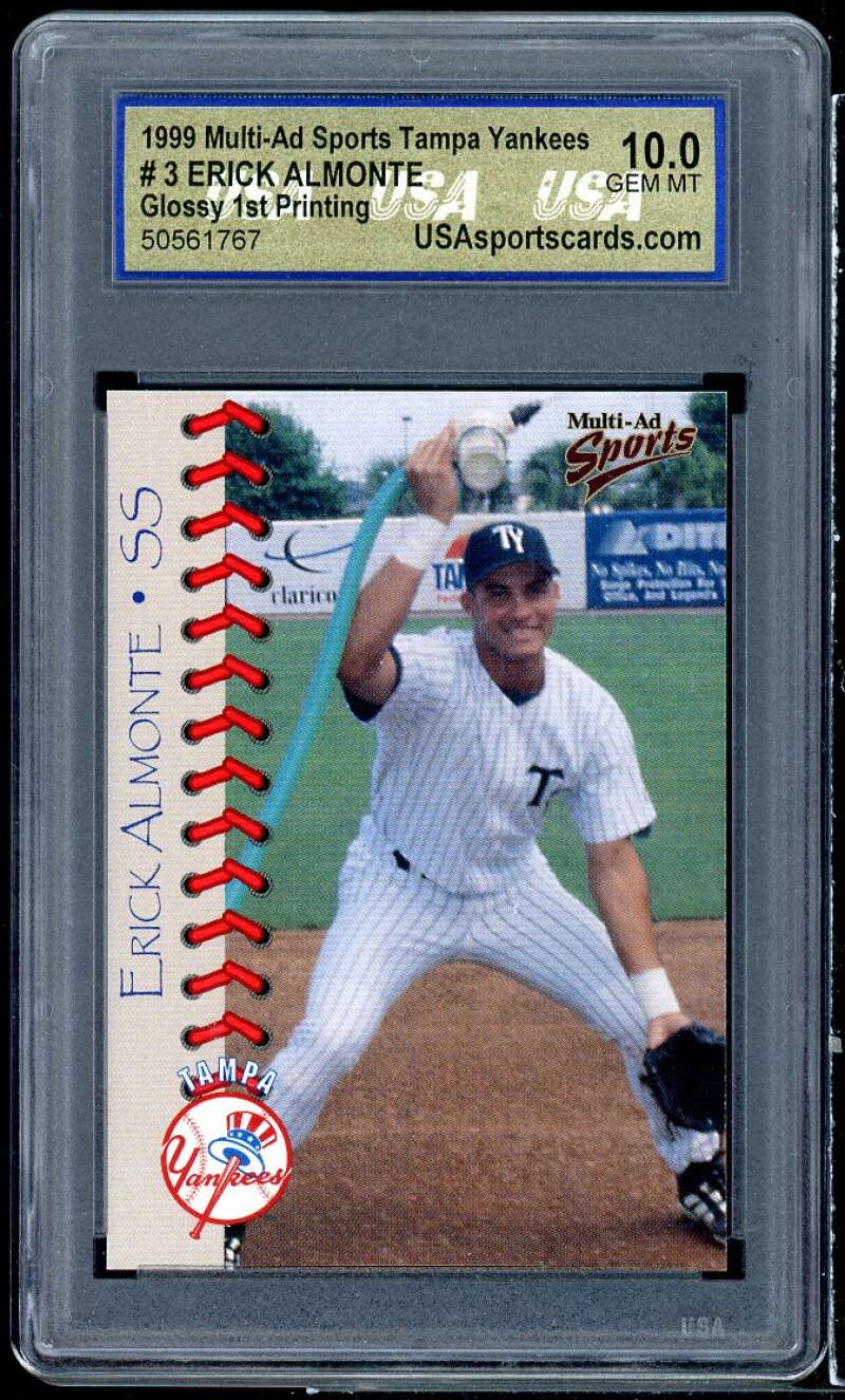 Erick Almonte Rookie Card 1999 Multi-Ad Sports Glossy #3 USA 10 GEM MT Image 1