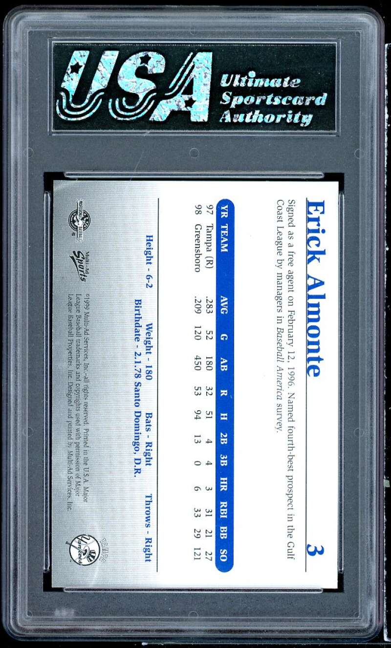 Erick Almonte Rookie Card 1999 Multi-Ad Sports Glossy #3 USA 10 GEM MT Image 2