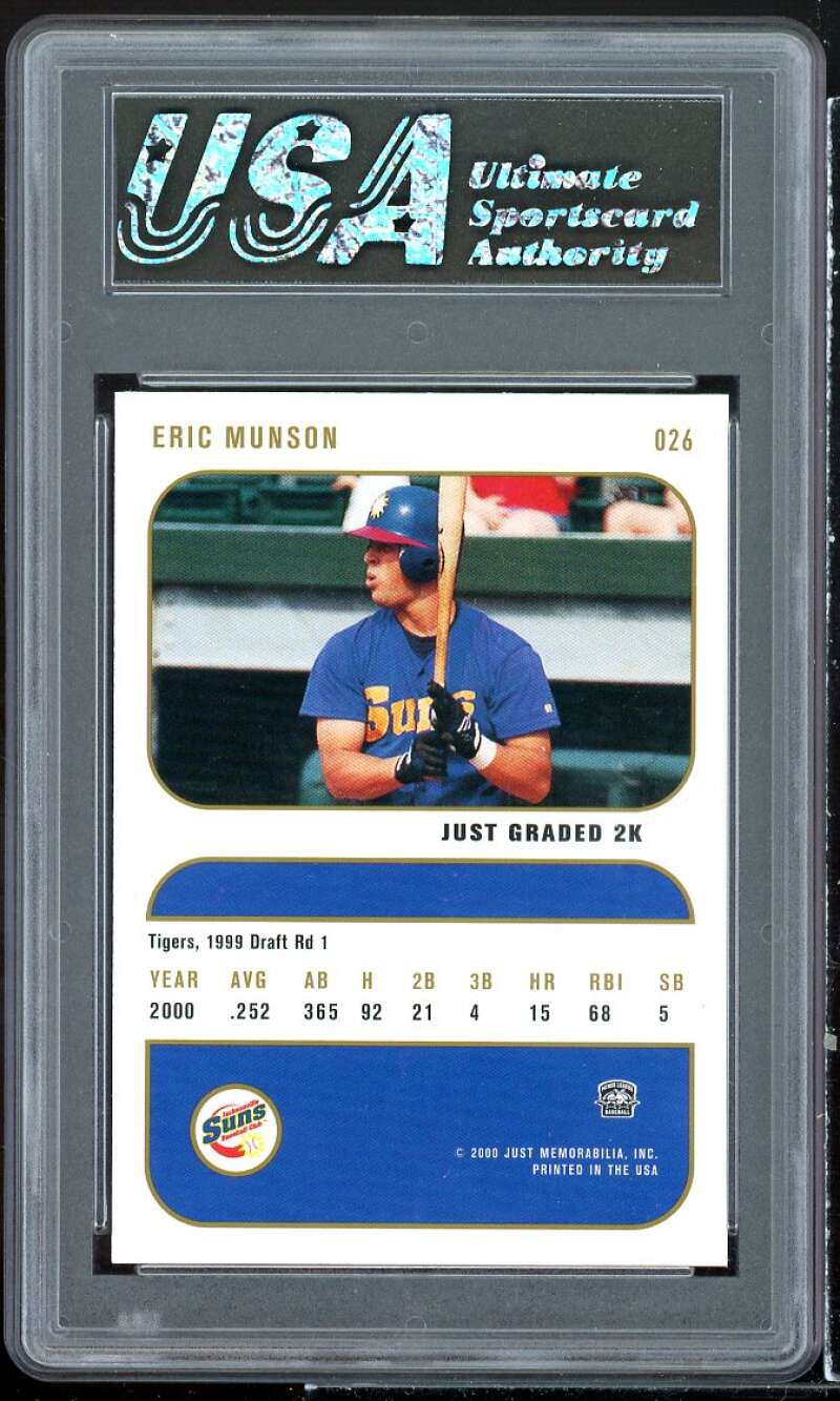 Eric Munson Rookie Card 2000 Just Graded 2K #26 USA 9.5 MINT+ Image 2