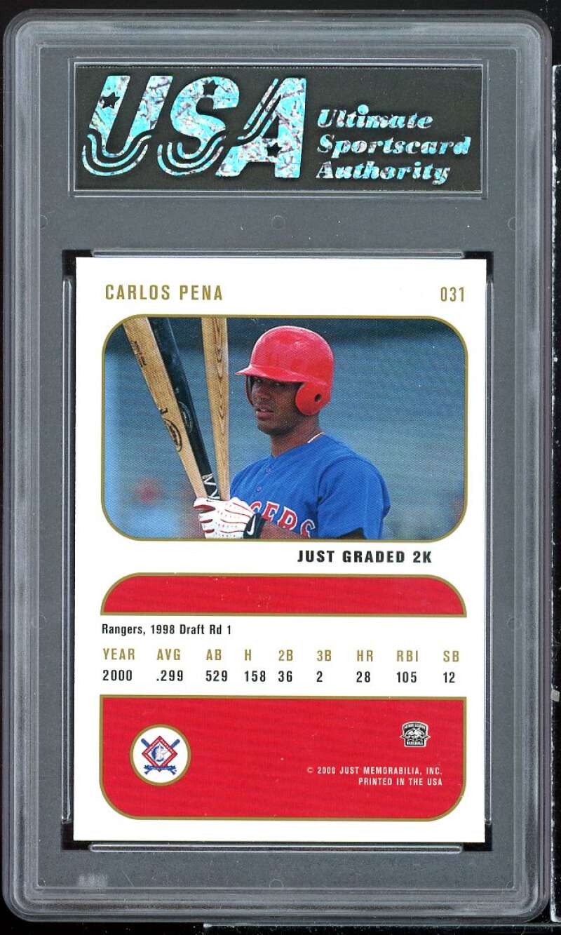 Carlos Pena Rookie Card 2000 Just Graded 2K #31 USA 9.5 MINT+ Image 2