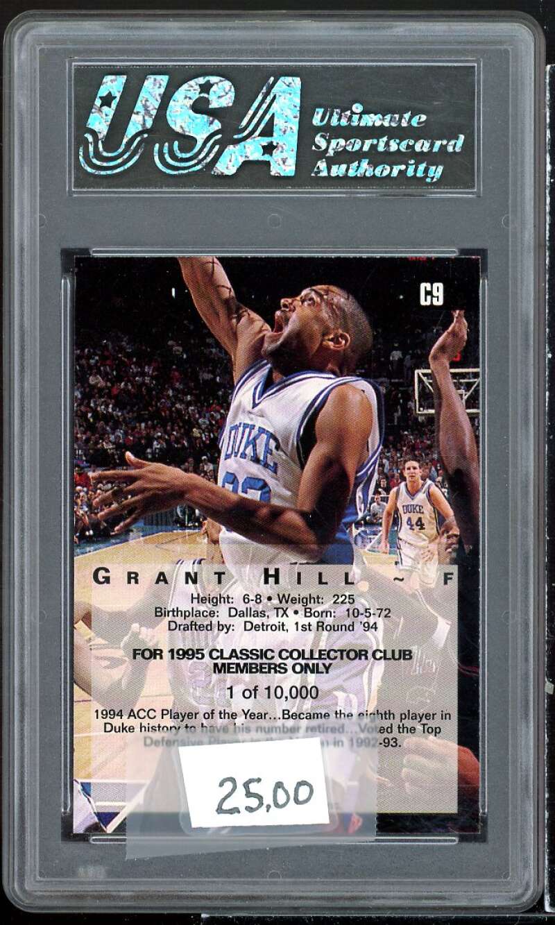 Grant Hill Rookie Card 1995 Classic Four-Sport C3 #c9 USA 9 MINT Image 2