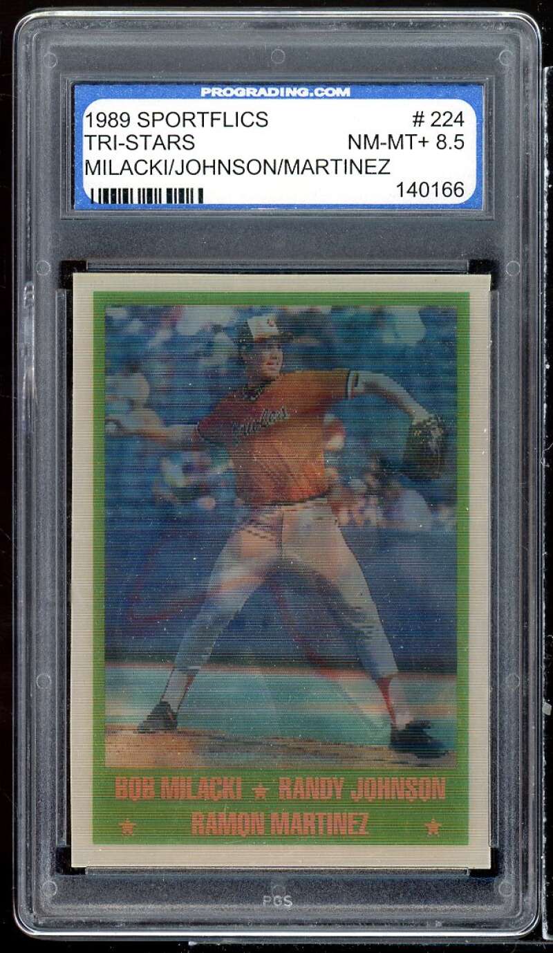 Randy Johnson Rookie Card 1989 Sportflics Tri-Stars #224 PGS 8.5 NM-MT+ Image 1