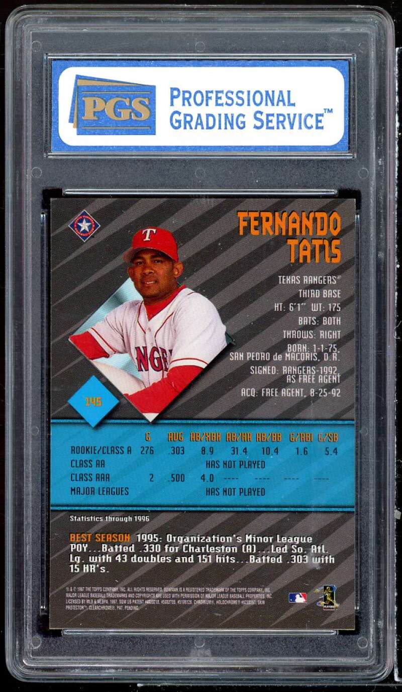 Fernando Tatis Rookie Card 1997 Bowman's Best #145 PGS 8.5 NM-MT+ Image 2