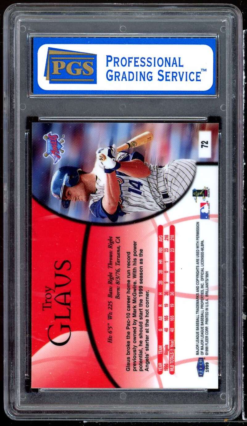 Troy Glaus Rookie Card 1998 Fleer Brilliants #72 PGS 8.5 NM-MT+ Image 2