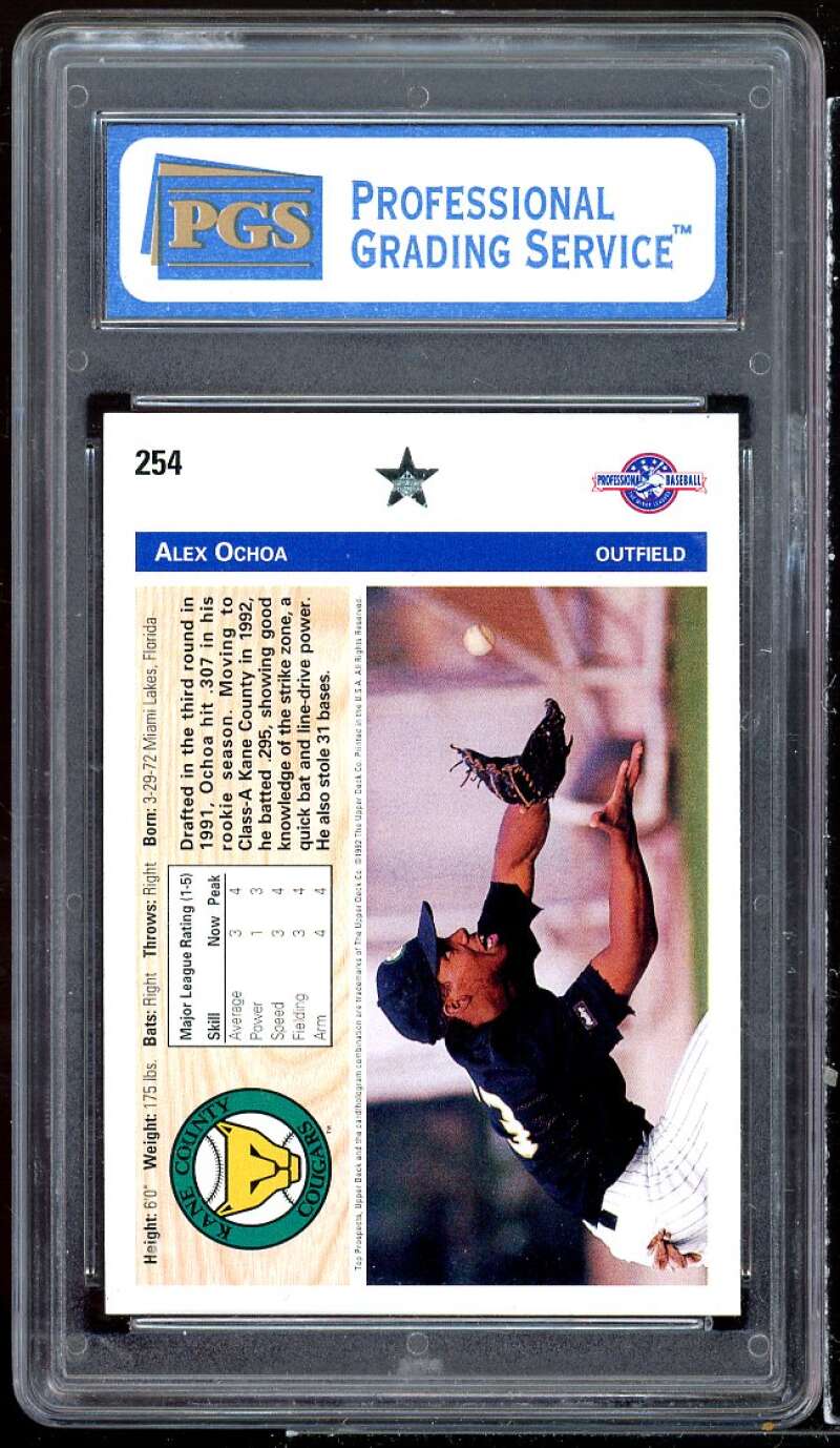 Alex Ochoa Rookie Card 1992 Upper Deck Minor #254 PGS 9 MINT Image 2