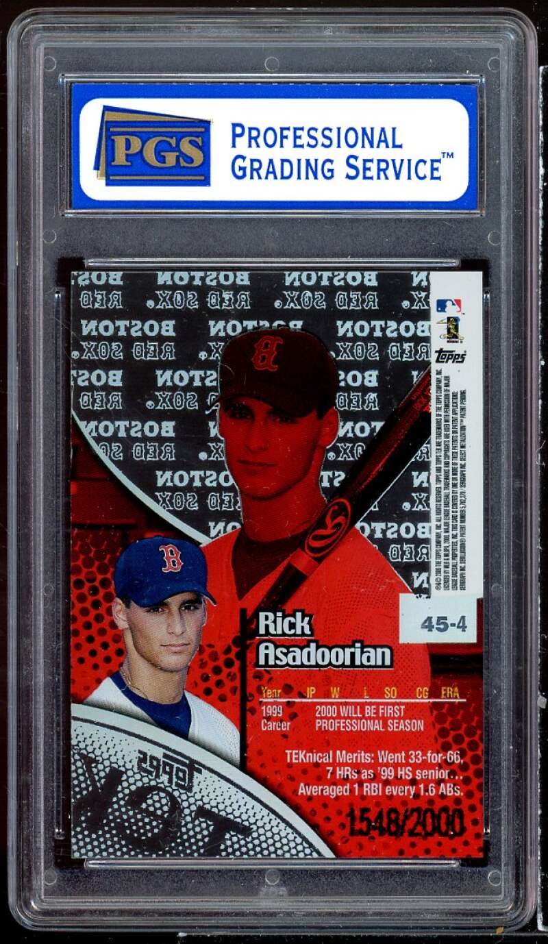 Rick Asadoorian Rookie Card 2000 Topps Tek #45-4 PGS 9 MINT Image 2