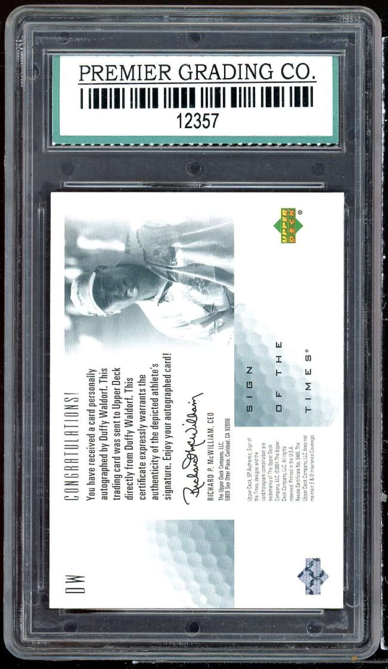 Duffy Waldorf Golf Card 2001 SP Authentic Signature #dm PGS 9.5 MINT+ Image 2