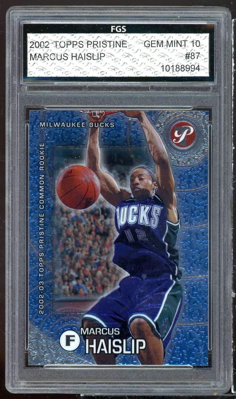 Marcus Haislip Rookie Card 2002-03 Topps Pristine #87 FGS 10 GEM MT Image 1