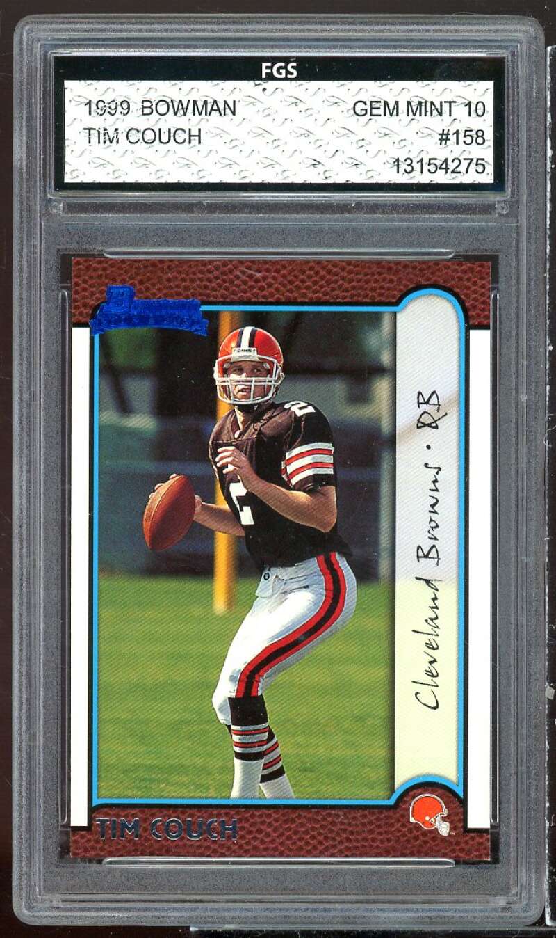 Tim Couch Rookie Card 1999 Bowman #158 FGS 10 GEM MT Image 1