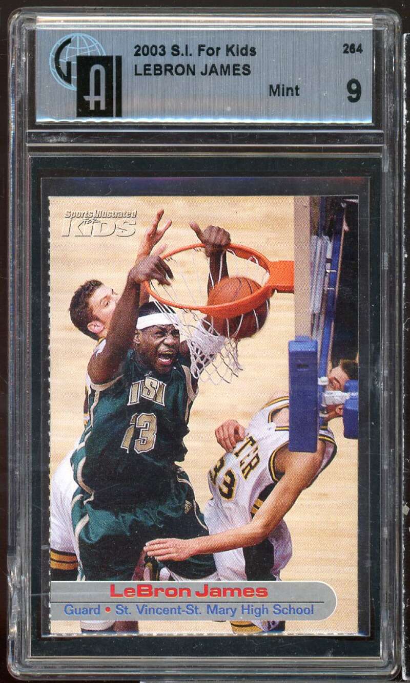 Lebron James Rookie Card 2003 S.I. For Kids #284 GAI 9 MINT Image 1