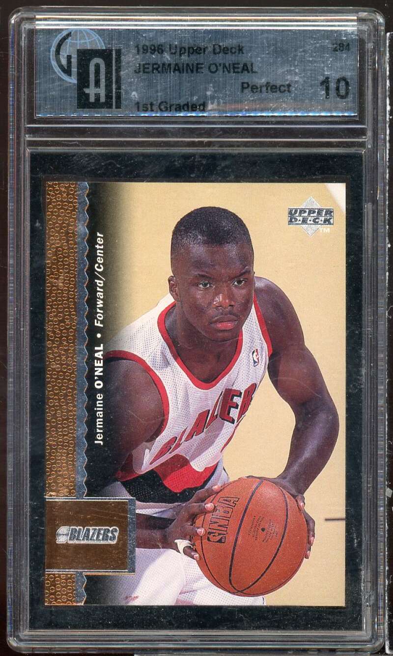 Jermaine O'neal Rookie Card 1996-97 Upper Deck #284 GAI 10 PERFECT Image 1