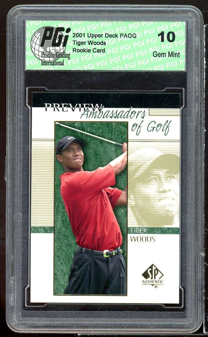 Tiger Woods Golf Rookie Card 2001 Upper Deck PAGO #51 PGI 10 GEM MT Image 1