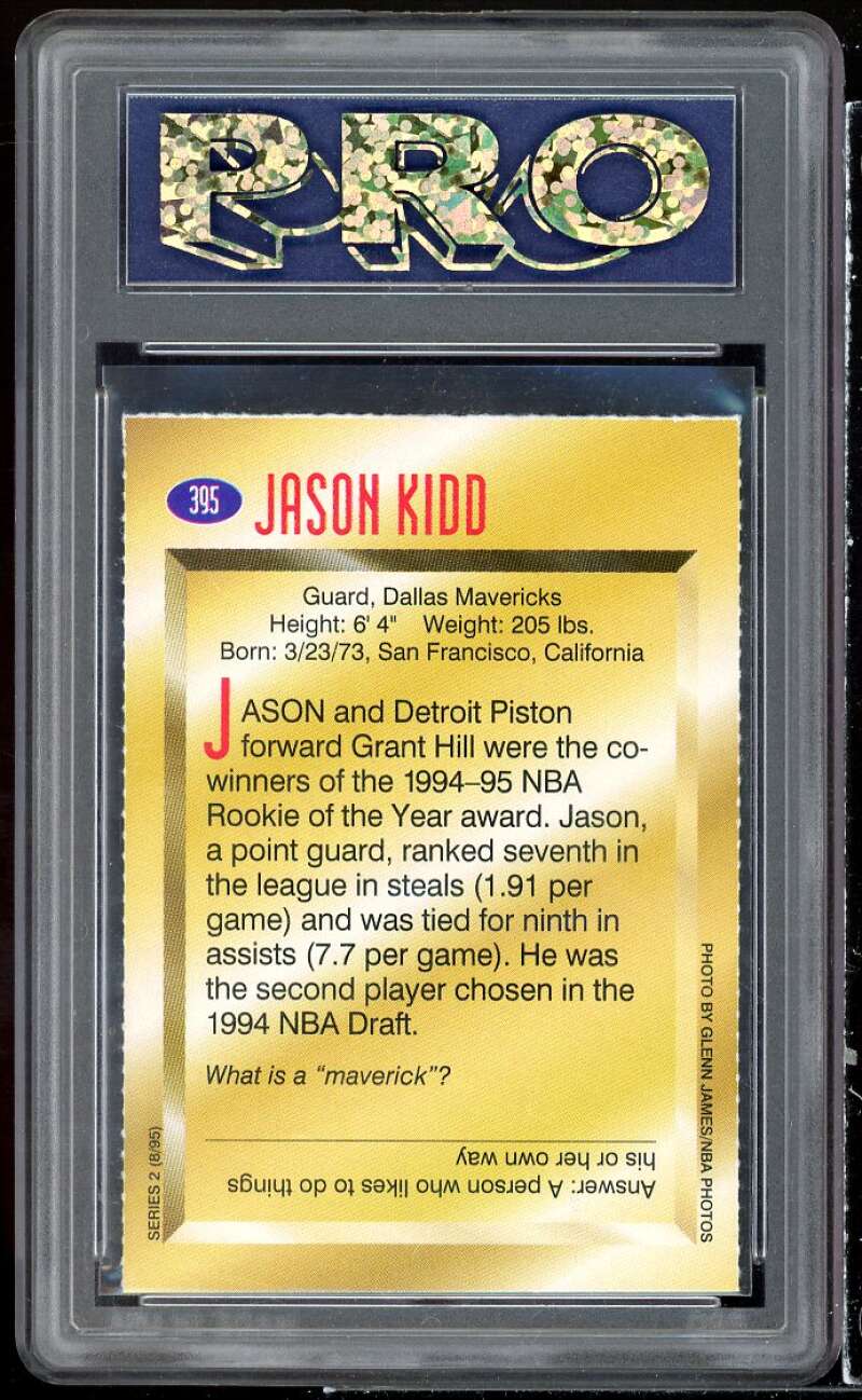 Jason Kidd Rookie Card 1995 Sports Illustraded For Kids #395 PRO 10 GEM MT Image 2