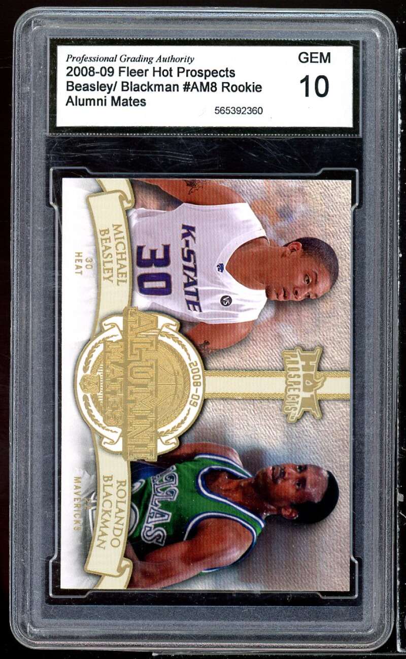 Rolando Blackman / Michael Beasley Rookie 2008-09 Fleer HP #am8 PGA 10 GEM MT Image 1