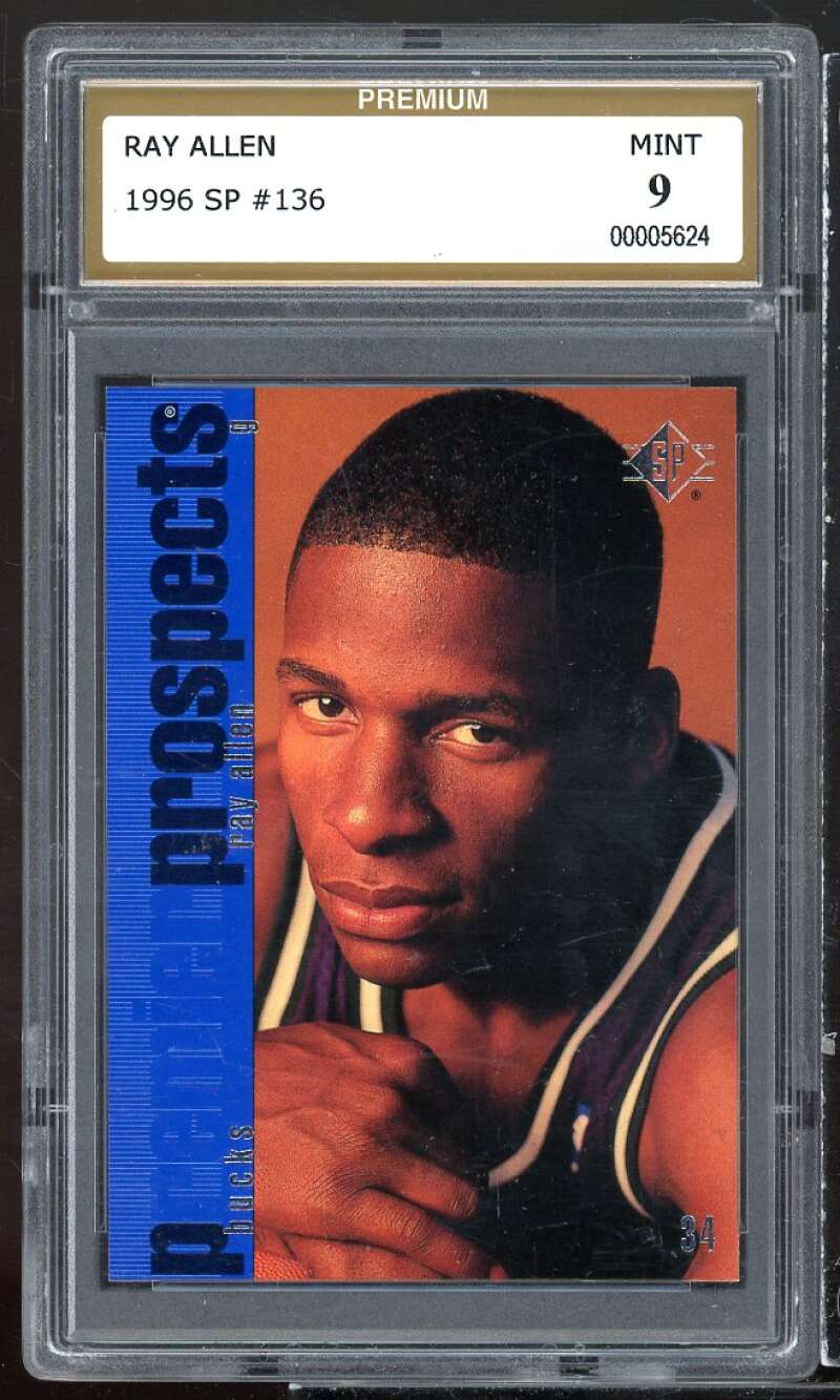 Ray Allen Rookie Card 1996-97 SP #136 PSG 9 MINT Image 1