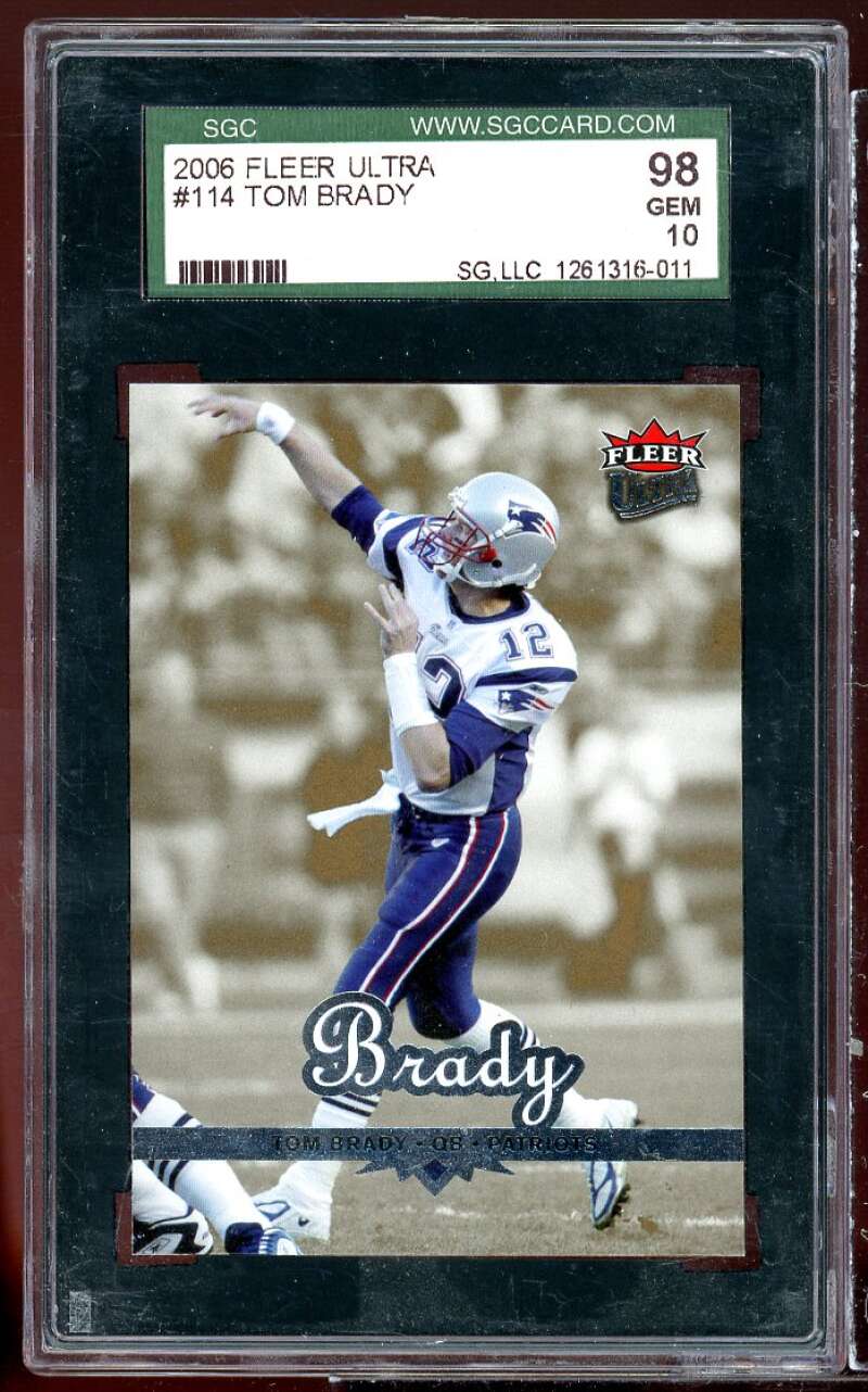 Tom Brady Card 2006 Fleer Ultra #114 SGC 10 GEM MT Image 1