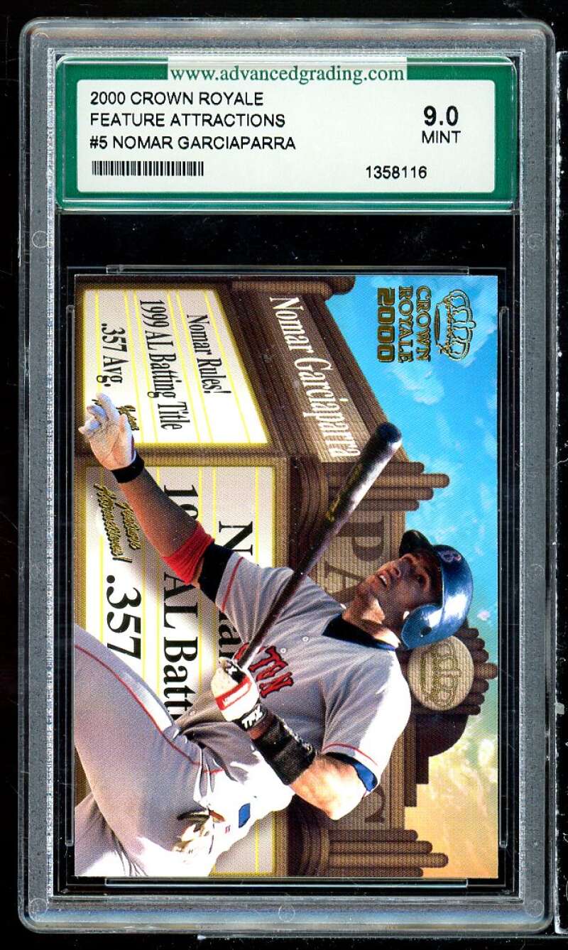 Nomar Garciaparra Card 2000 Crown Royale Feature Attractions #5 AGS 9 MINT Image 1