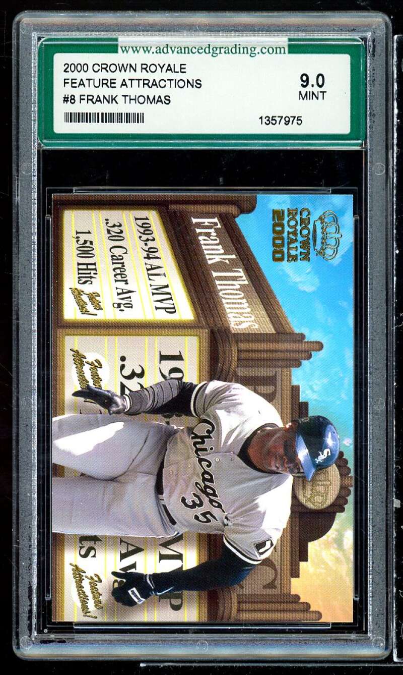 Frank Thomas Card 2000 Crown Royale Feature Attractions #8 AGS 9 MINT Image 1