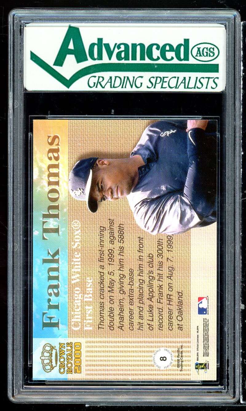 Frank Thomas Card 2000 Crown Royale Feature Attractions #8 AGS 9 MINT Image 2