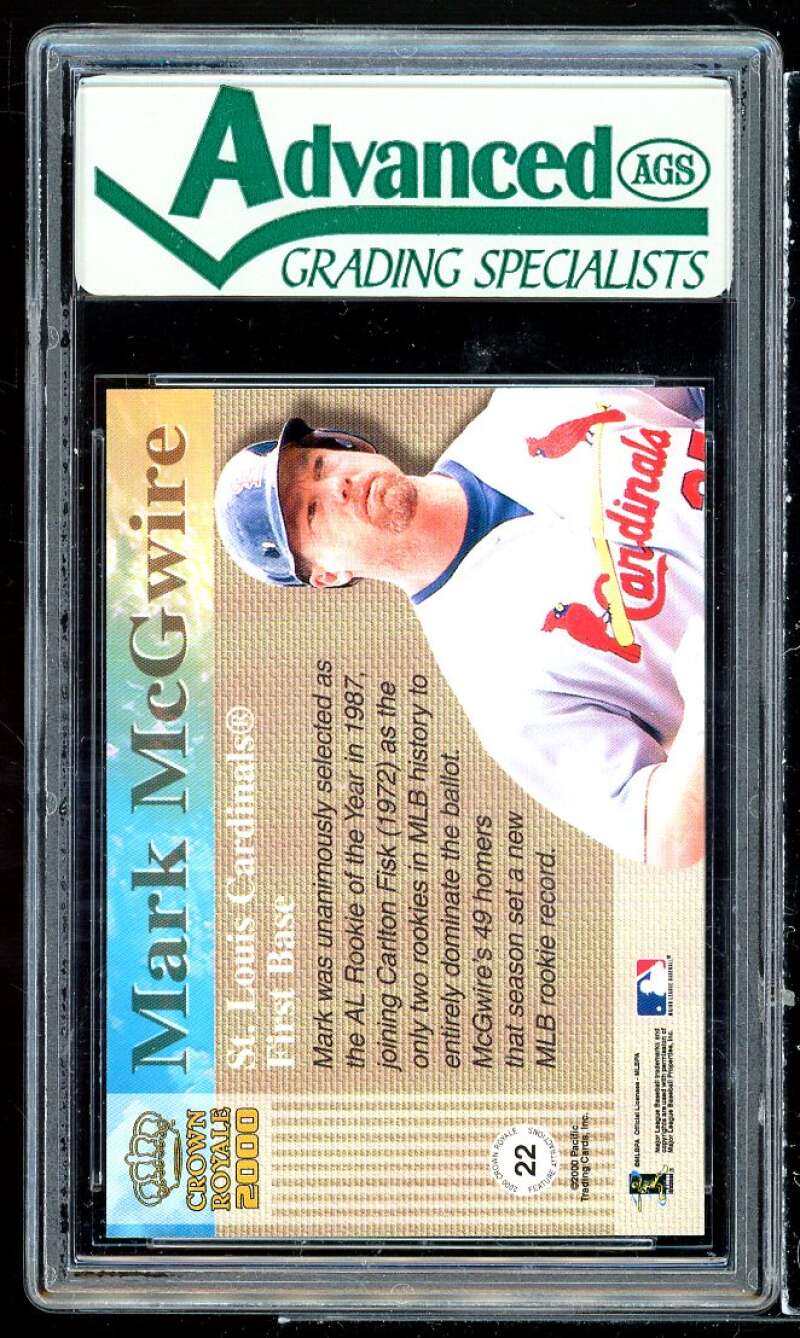 Mark Mcgwire Card 2000 Crown Royale Feature Attractions #22 AGS 9 MINT Image 2