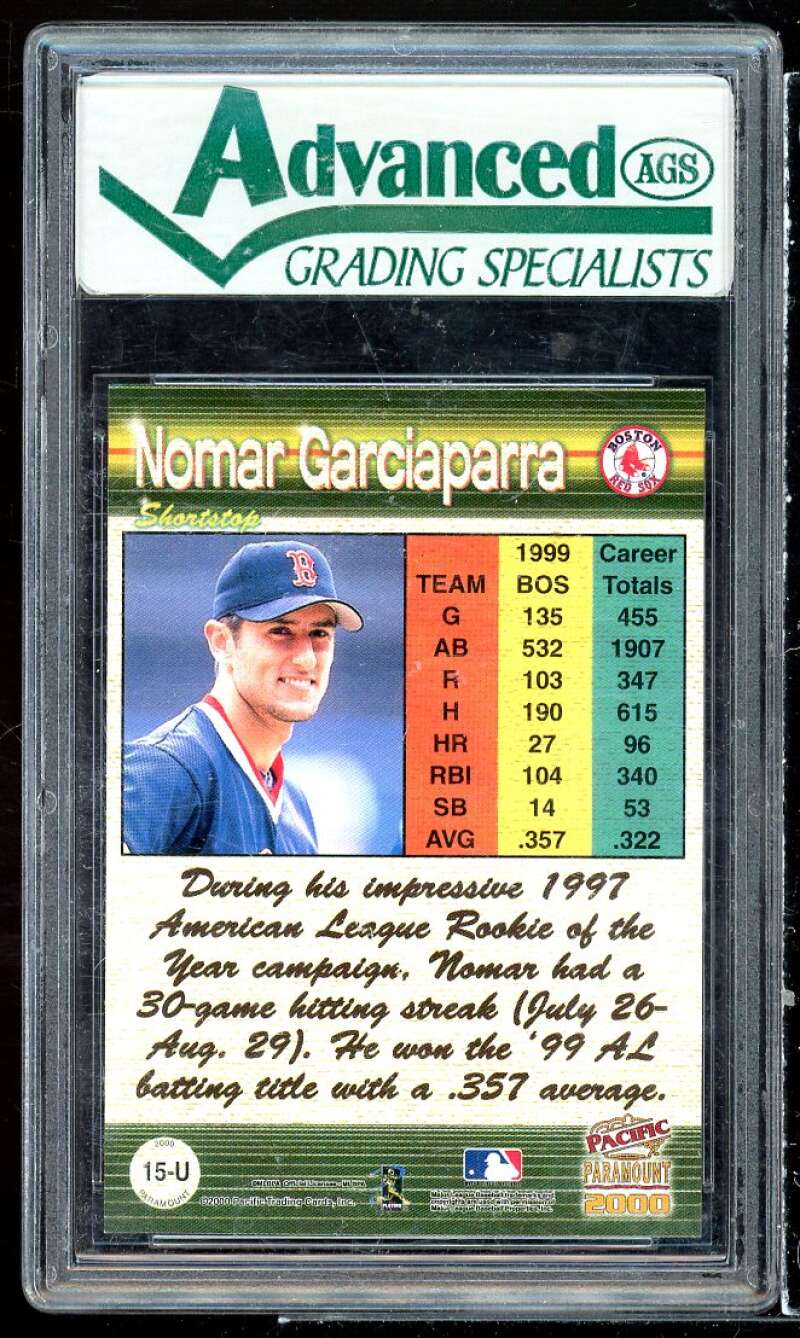 Nomar Garciaparra Card 2000 Paramount Update #15u AGS 9.5 MINT+ Image 2