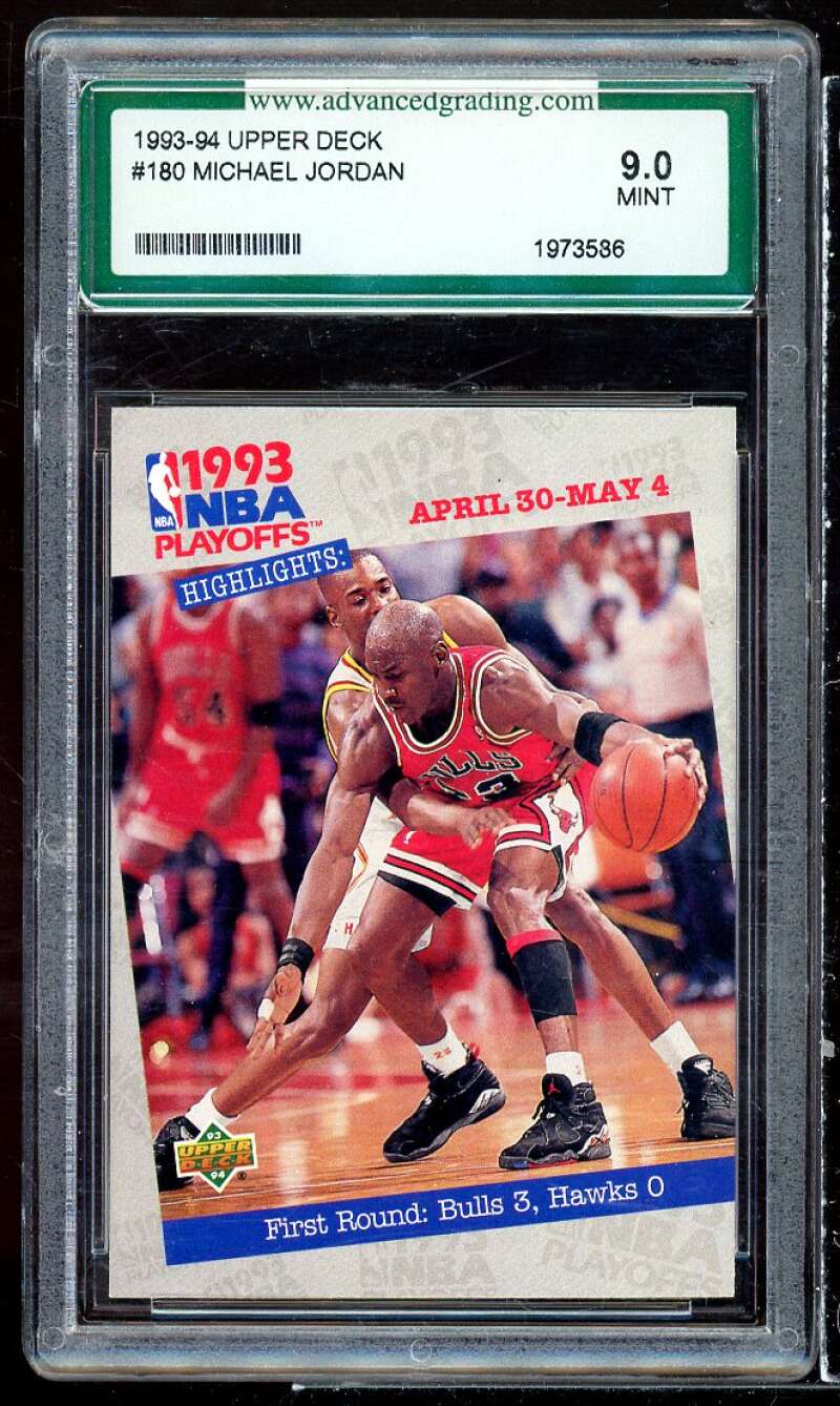 Michael Jordan Card 1993-94 Upper Deck #189 AGS 9 MINT Image 1