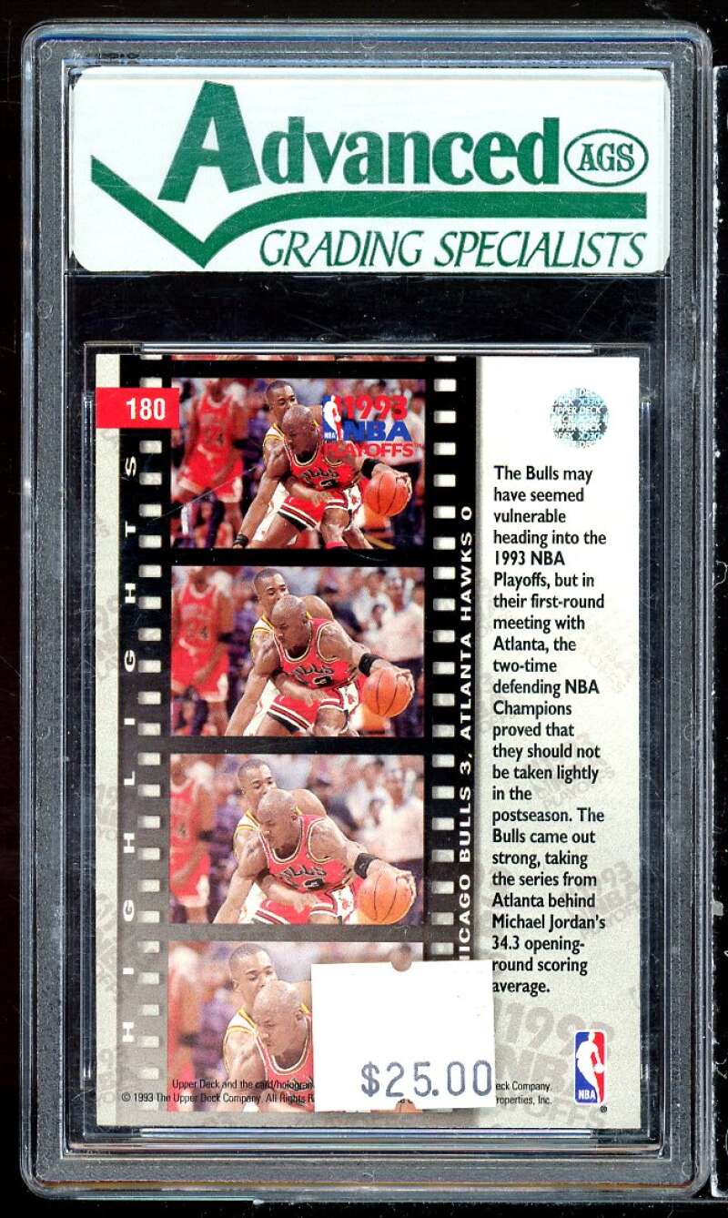 Michael Jordan Card 1993-94 Upper Deck #189 AGS 9 MINT Image 2