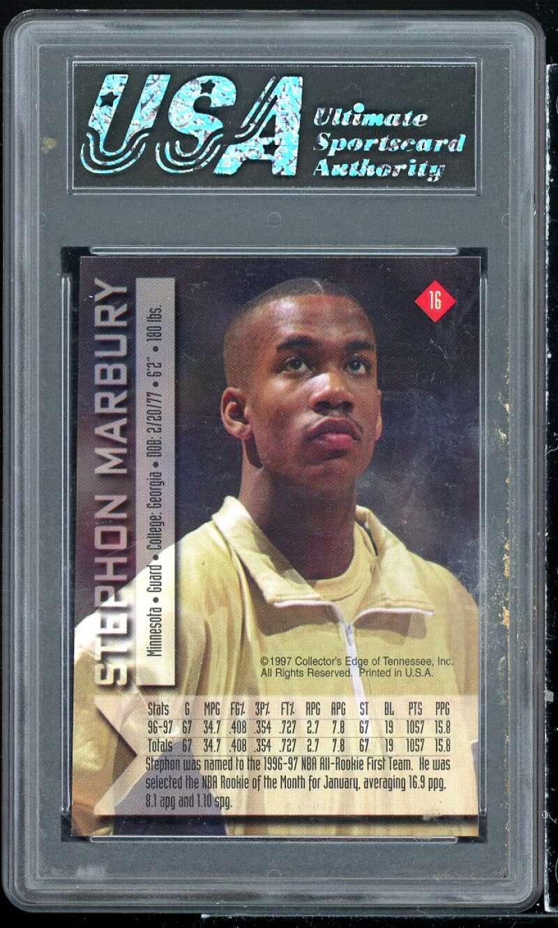 Stephon Marbury Rookie Card 1997 Collector's Edge Draft #16 USA 8 NM-MT Image 2