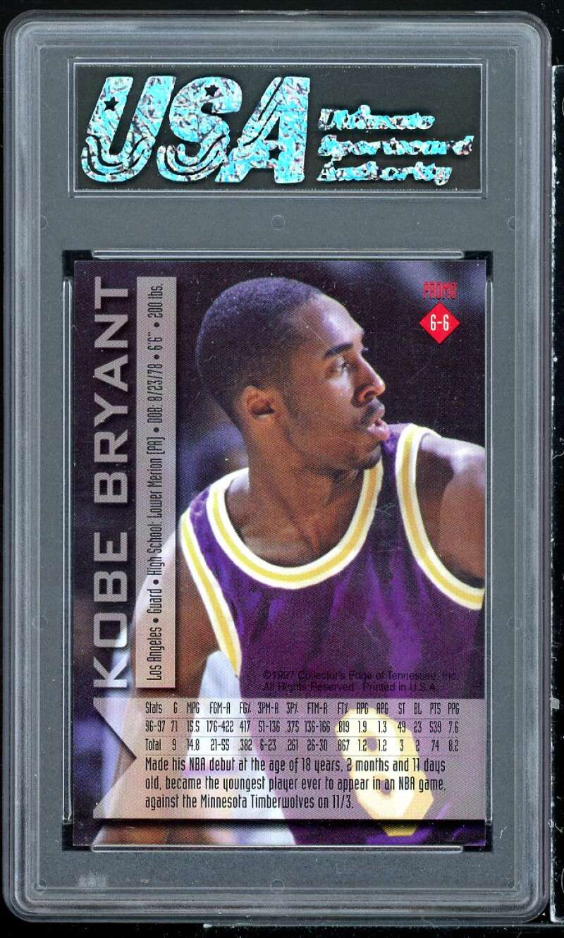 Kobe Bryant Card 1997 Collector's Edge Impulse Promo #6-6 USA 8.5 NM-MT+ Image 2