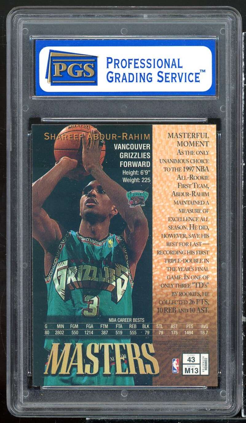 Shareef Abdur Rahim Card 1997-98 Topps Finest Refractor #43 PGS 9 MINT Image 2