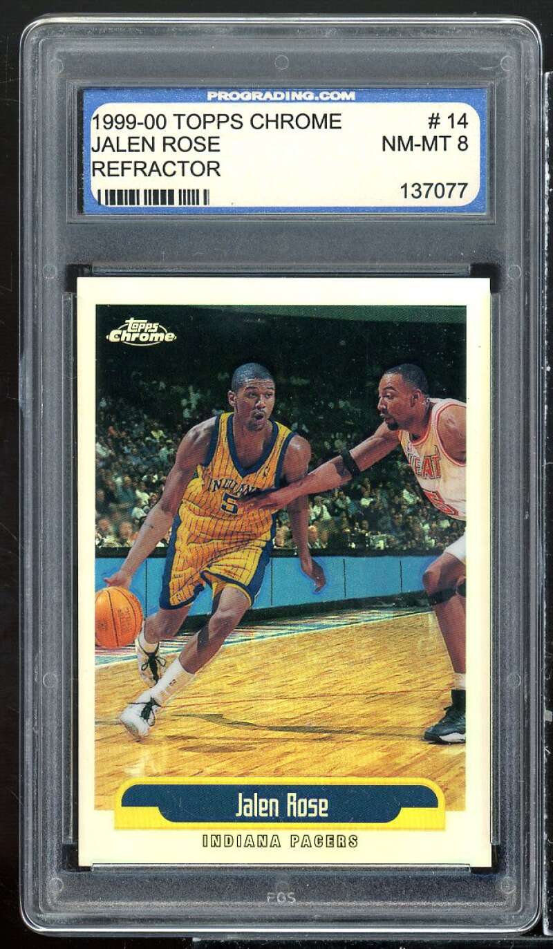 Jalen Rose Card 1999-00 Topps Chrome Refractor #14 PGS 8 NM-MT Image 1