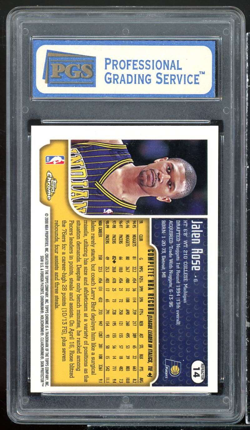 Jalen Rose Card 1999-00 Topps Chrome Refractor #14 PGS 8 NM-MT Image 2