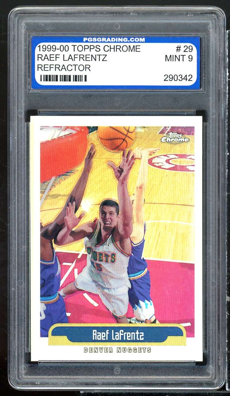 Raef Lafrentz Card 1999-00 Topps Chrome Refractor #29 PGS 9 MINT Image 1