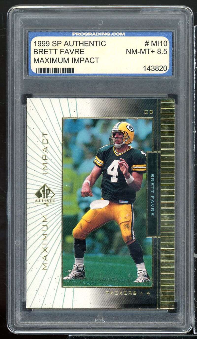 Brett Favre Card 1999 SP Authentic Maximum Impact #mi10 PGS 8.5 NM-MT+ Image 1