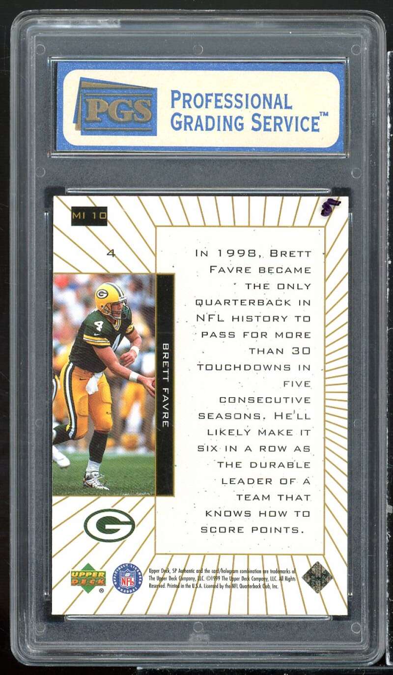 Brett Favre Card 1999 SP Authentic Maximum Impact #mi10 PGS 8.5 NM-MT+ Image 2