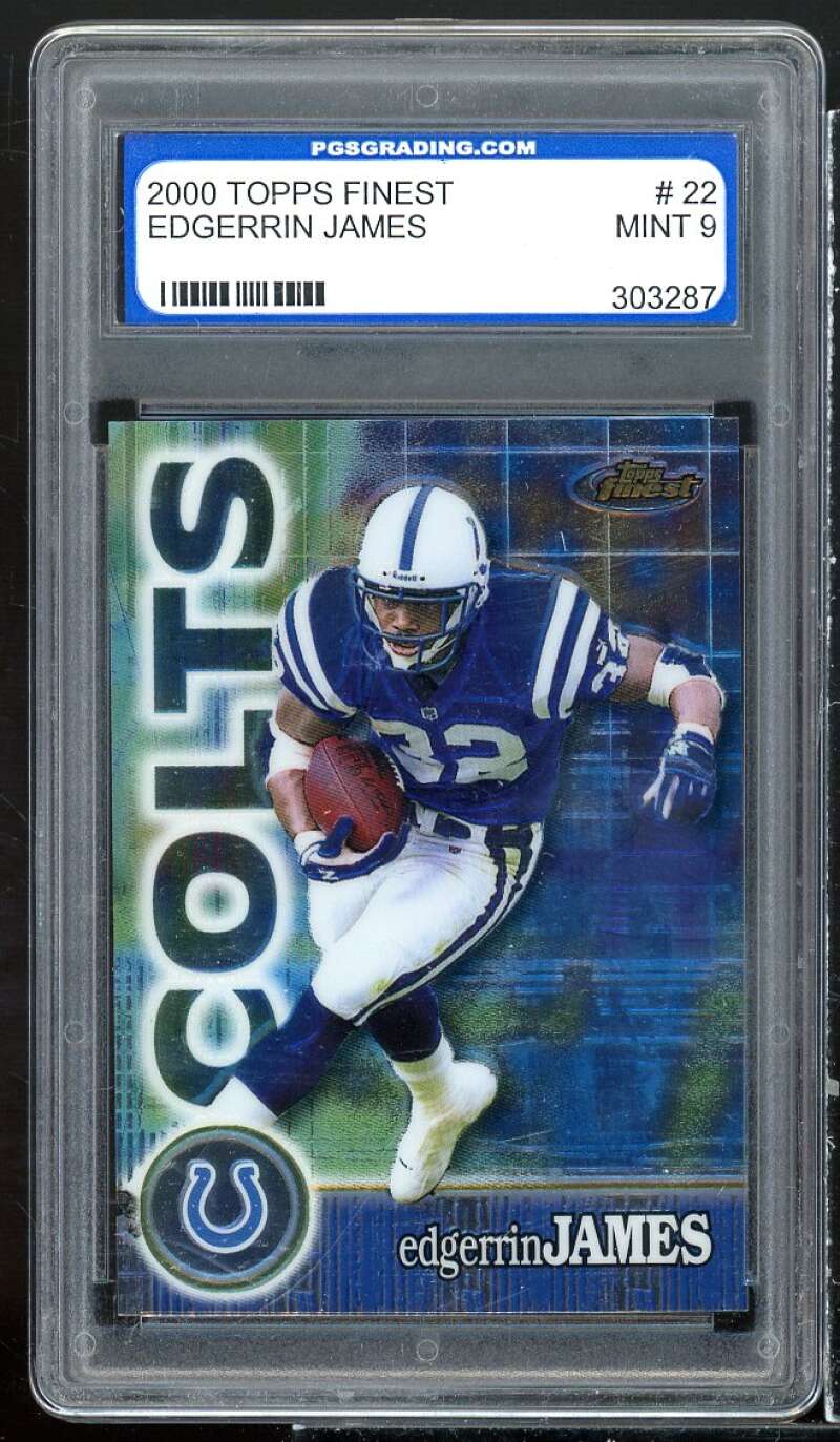 Edgerrin James Card 2000 Topps Finest #22 PGS 9 MINT Image 1