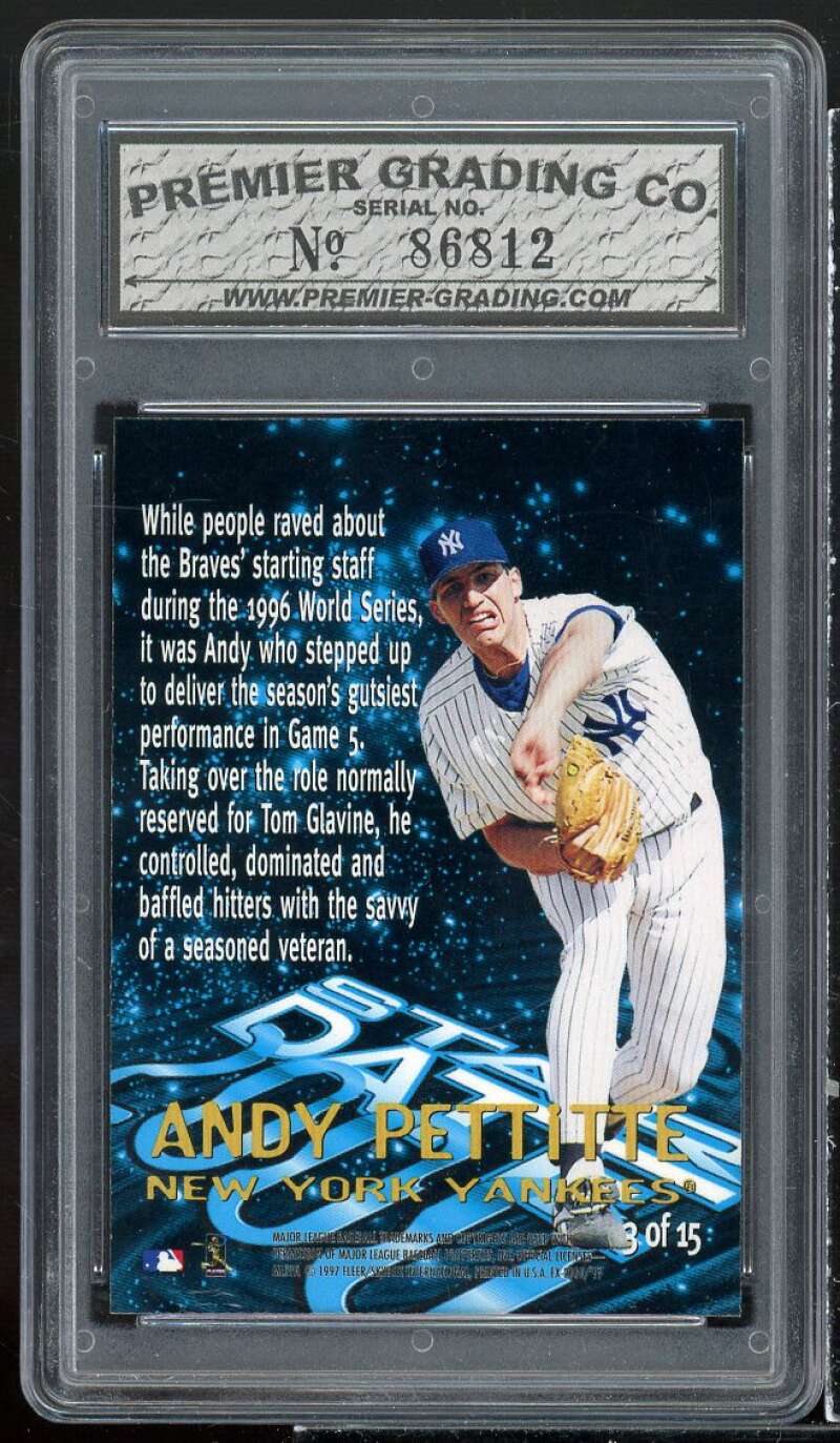 Andy Pettitte Card E-X Star Date 2000 #3 PGC 9.5 MINT+ Image 2