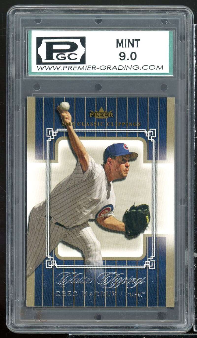 Greg Maddux Card 2005 Classic Clippings #59 PGC 9 MINT Image 1