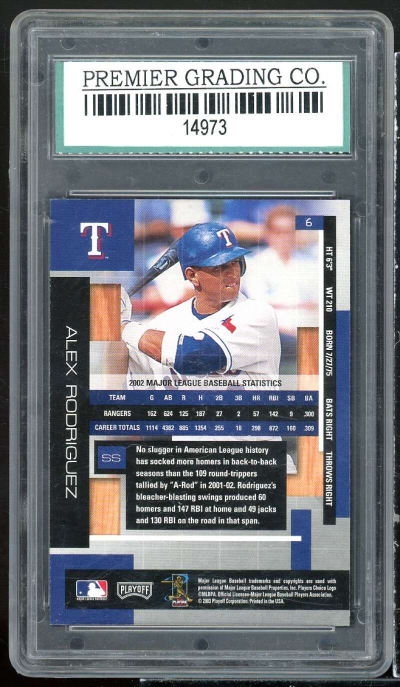 Alex Rodriguez Card 2003 Absolute Memorabilia #6 PGC 9 MINT Image 2