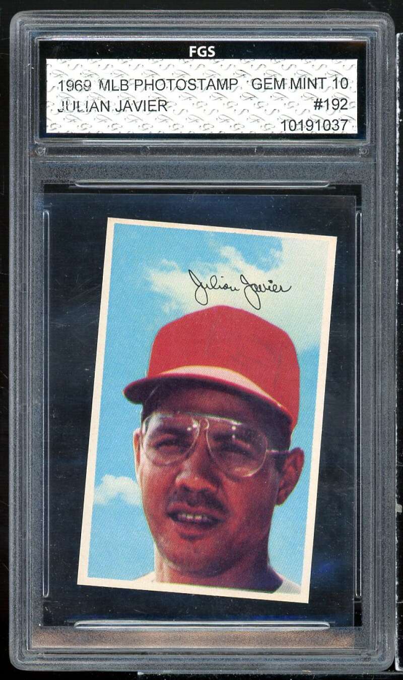 Julian Javier Card 1969 MLB Photostamp #192 FGS 10 GEM MT Image 1