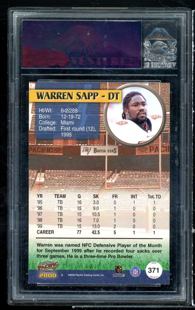 Warren Sapp Card 2000 Pacific Hawaii Trade Conference Sample #371 VGR Image 2