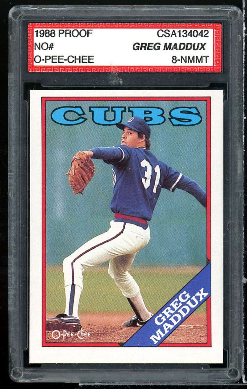 Greg Maddux Card 1988 O-Pee-Chee Proof CSA 9 NM-MT Image 1