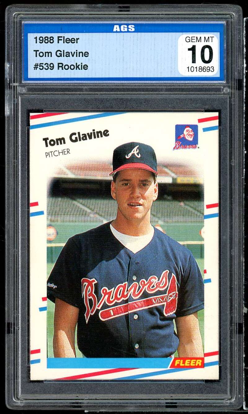 Tom Glavine Rookie Card 1988 Fleer #539 AGS 10 GEM MT Image 1