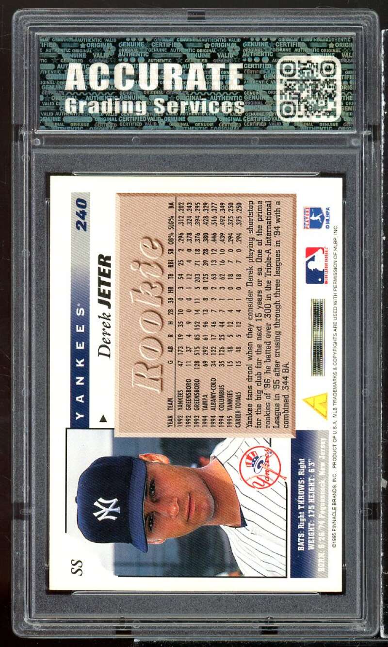 Derek Jeter Rookie Card 1996 Score #240 AGS 10 GEM MT Image 2