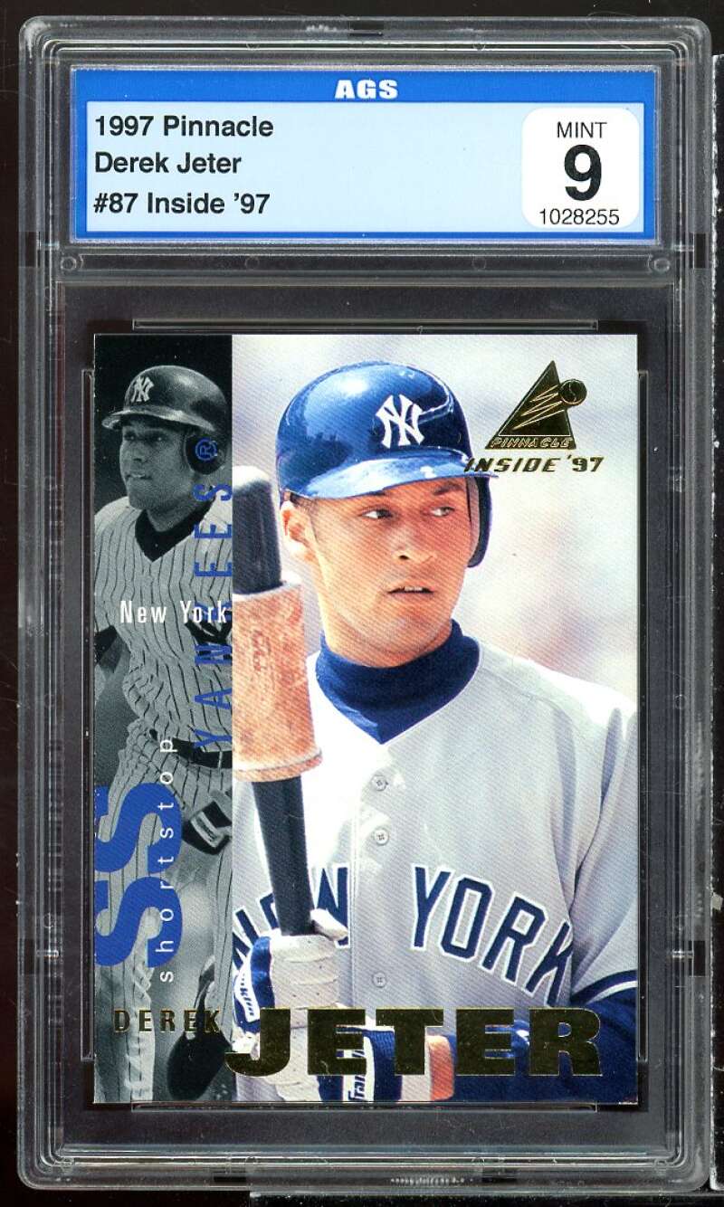 Derek Jeter Card 1997 Pinnacle Inside 97 #87 AGS 9 MINT Image 1