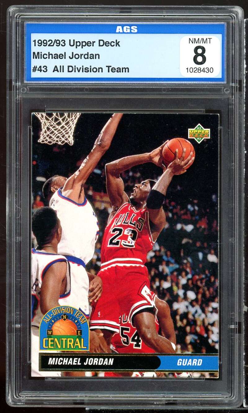 Michael Jordan Card 1992-93 Upper Deck All Division Team #43 AGS 8 NM-MT Image 1