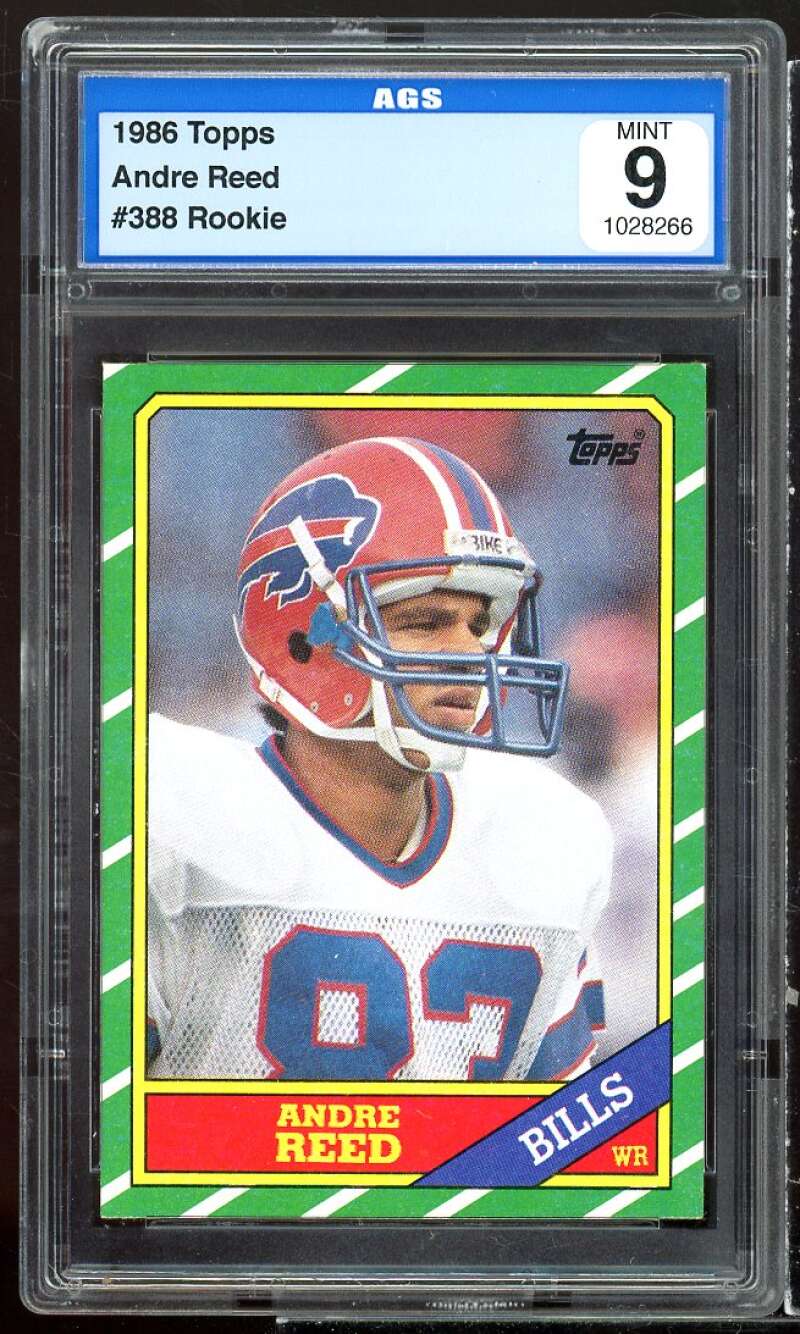 Andre Reed Rookie Card 1986 Topps #388 AGS 9 MINT Image 1