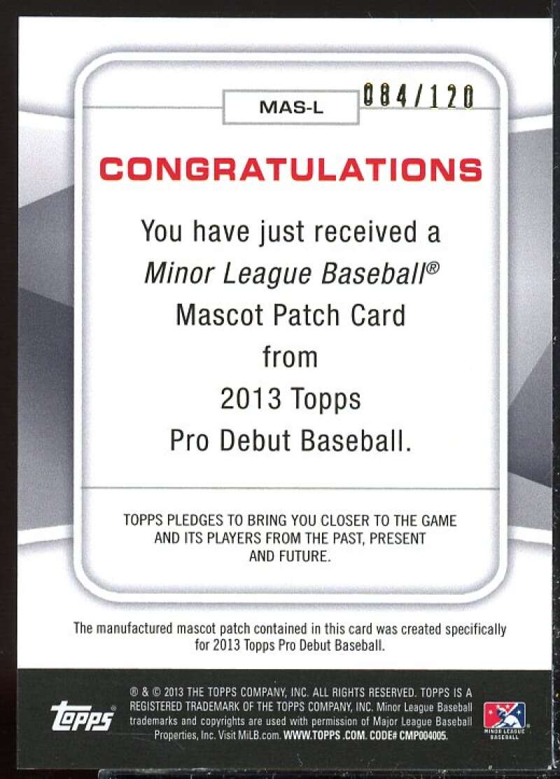 Looie Card 2013 Topps Pro Debut Mascots #L  Image 2